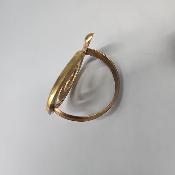 Vintage Brass Gold Metal Swirl Napkin Rings Set Of 10 - Picture 3 of 4